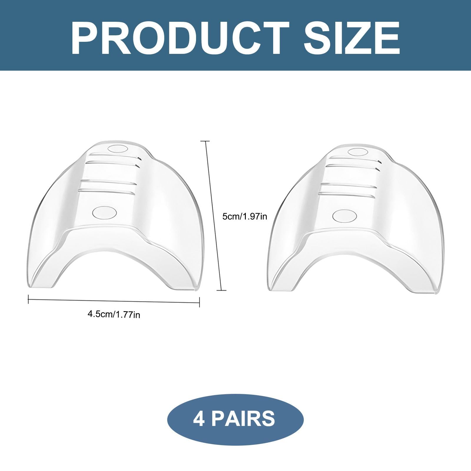 4 Pairs Side Shields, Safety Glasses Side Shields, Shields Slip on Clear Side Shields, Flexible Slip on Side Shield, Added More Protection to Eyes, Suitable for lens legs up to 12mm wide(Transparent) - Image 2