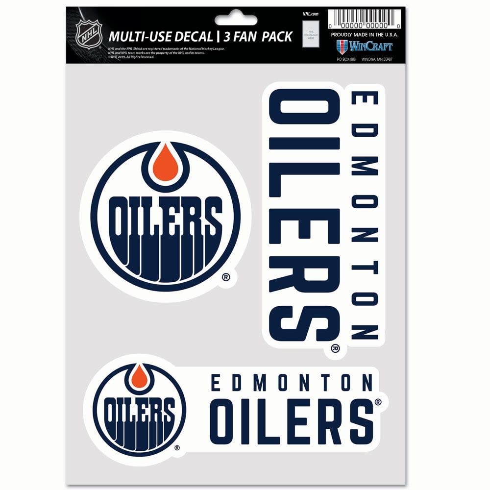 Wincraft Edmonton Oilers Multi-Use NHL Lot de 3 autocollants