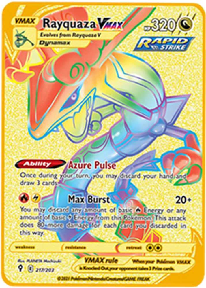 Pikachu Rayquaza Card Gold Printable Cards