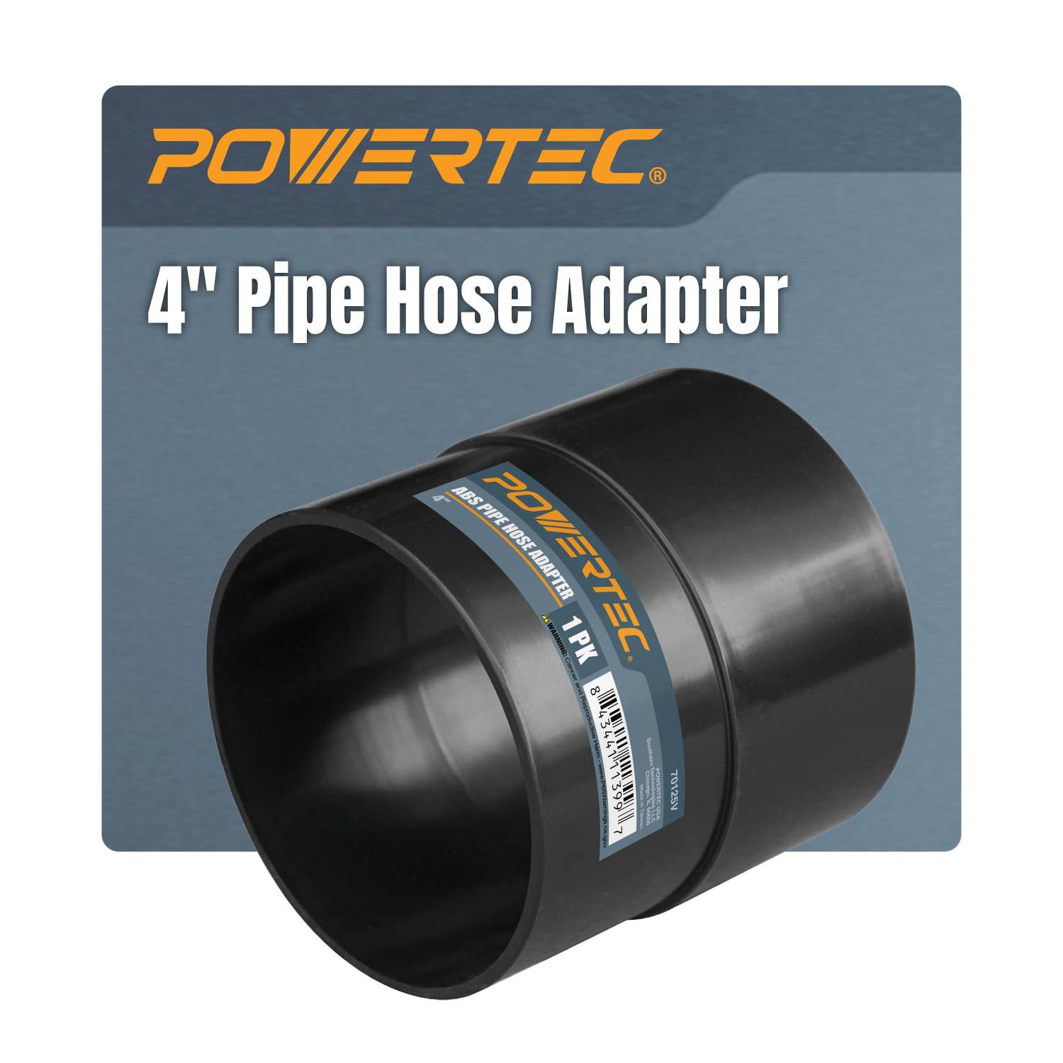 Adaptateur de tuyau de 10,2 cm POWERTEC 70125V coupleur rapide pour atelier