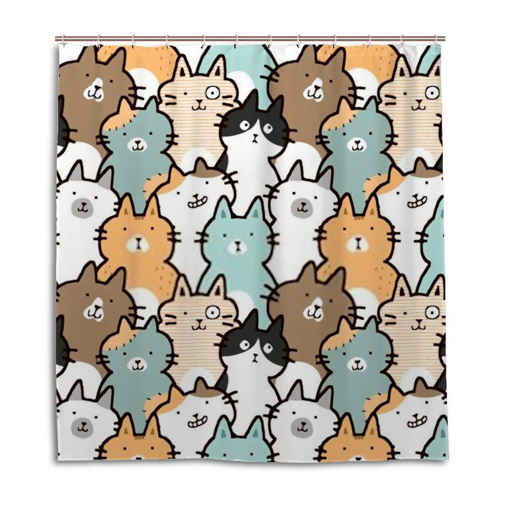 Rideau de bain chat anti-éclaboussures 60x72 en polyester pour studio