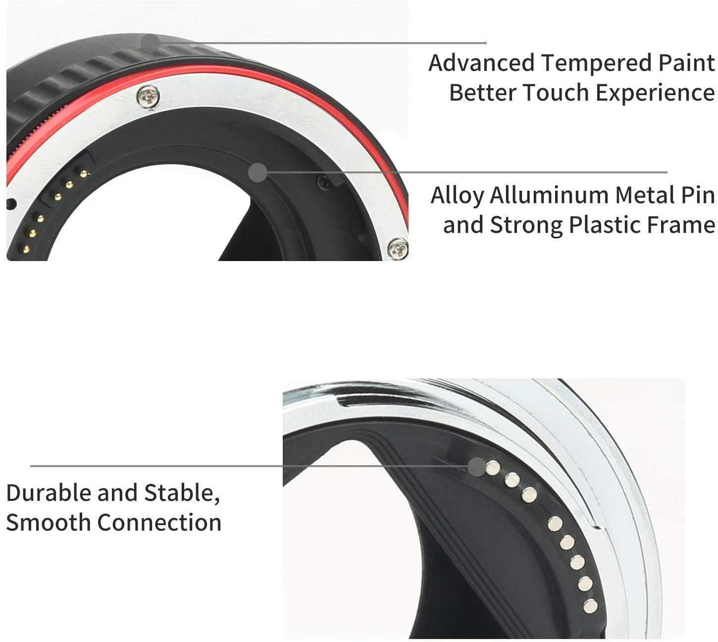 Ensemble de tubes d'extension macro autofocus avec anneau pour appareils photo reflex numériques Canon EOS EF 1100D 700D 650D 600D 550D 500D 450D 400D 350D 300D 100D 70D