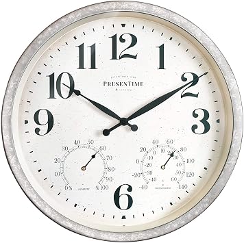 Presentime 16" Farmhouse in/Outdoor Clock