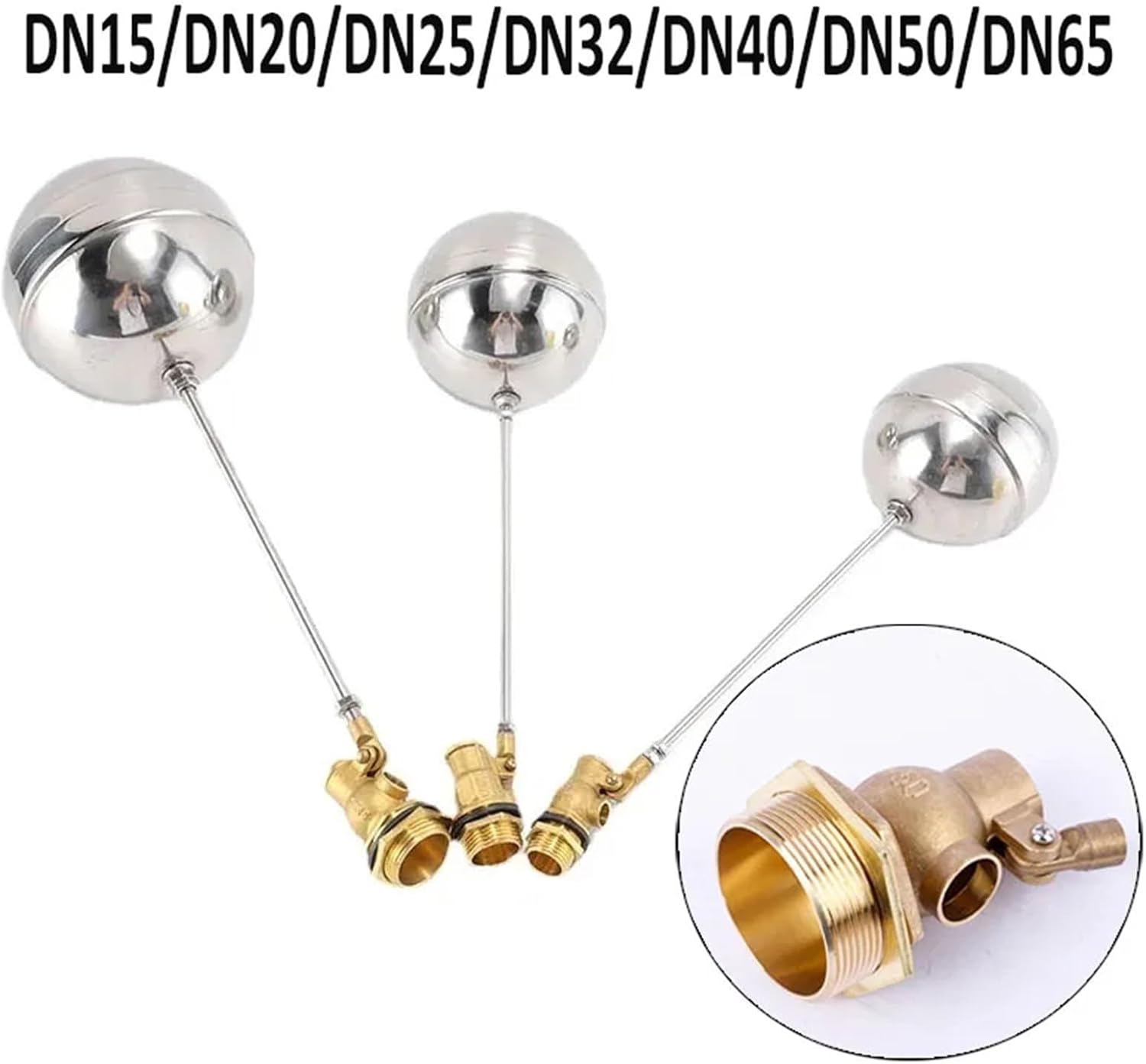 DN15/20/25/32/40/50/65 Brass Float Valve Cold Hot Water Tank Floating Ball Valve 1Pcs(DN25)