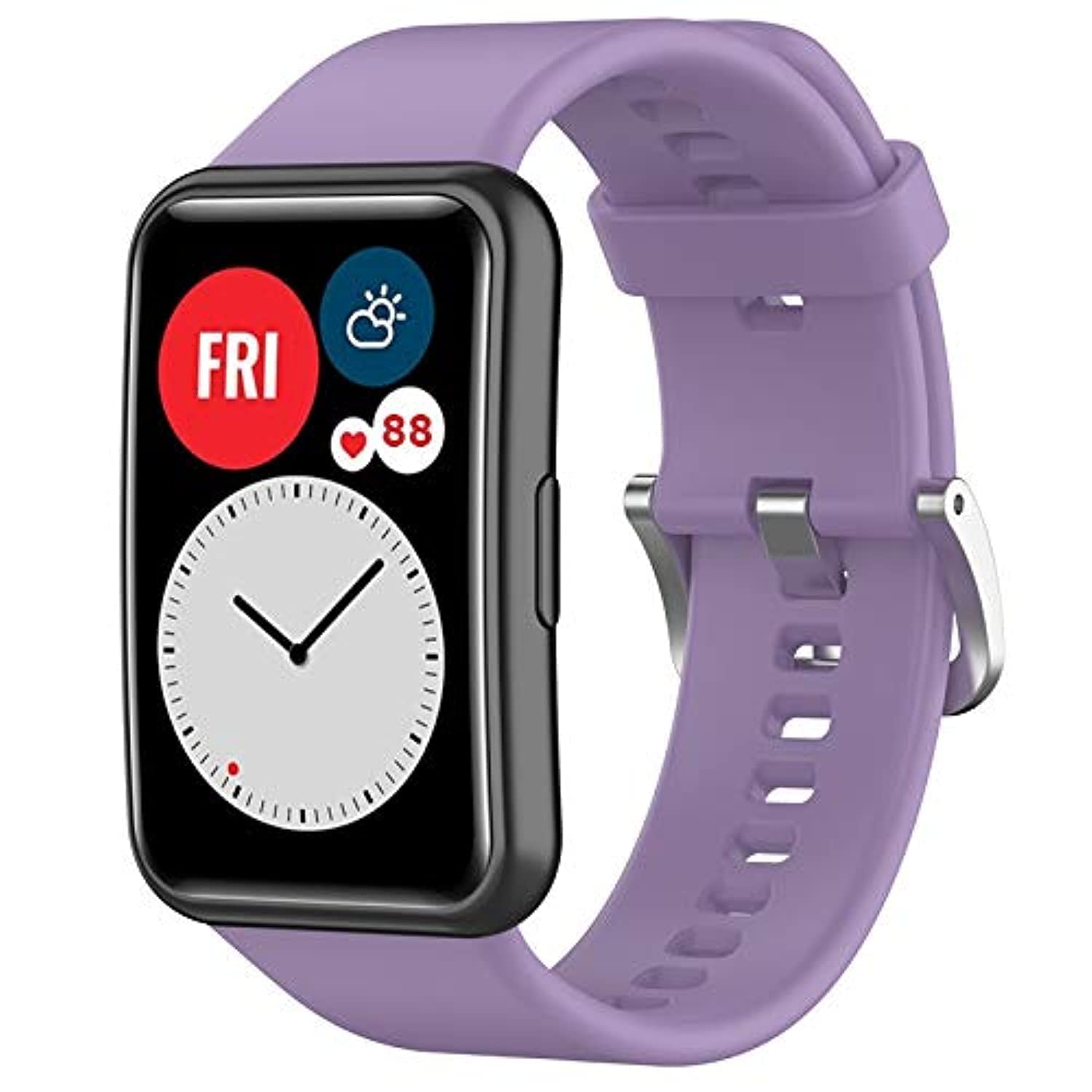 Wownadu Straps Compatible for HUAWEI WATCH FIT Strap Replacement for Women Men Silicone Sports WristBand Lavender Smart Watch Accessories,(No Watch)