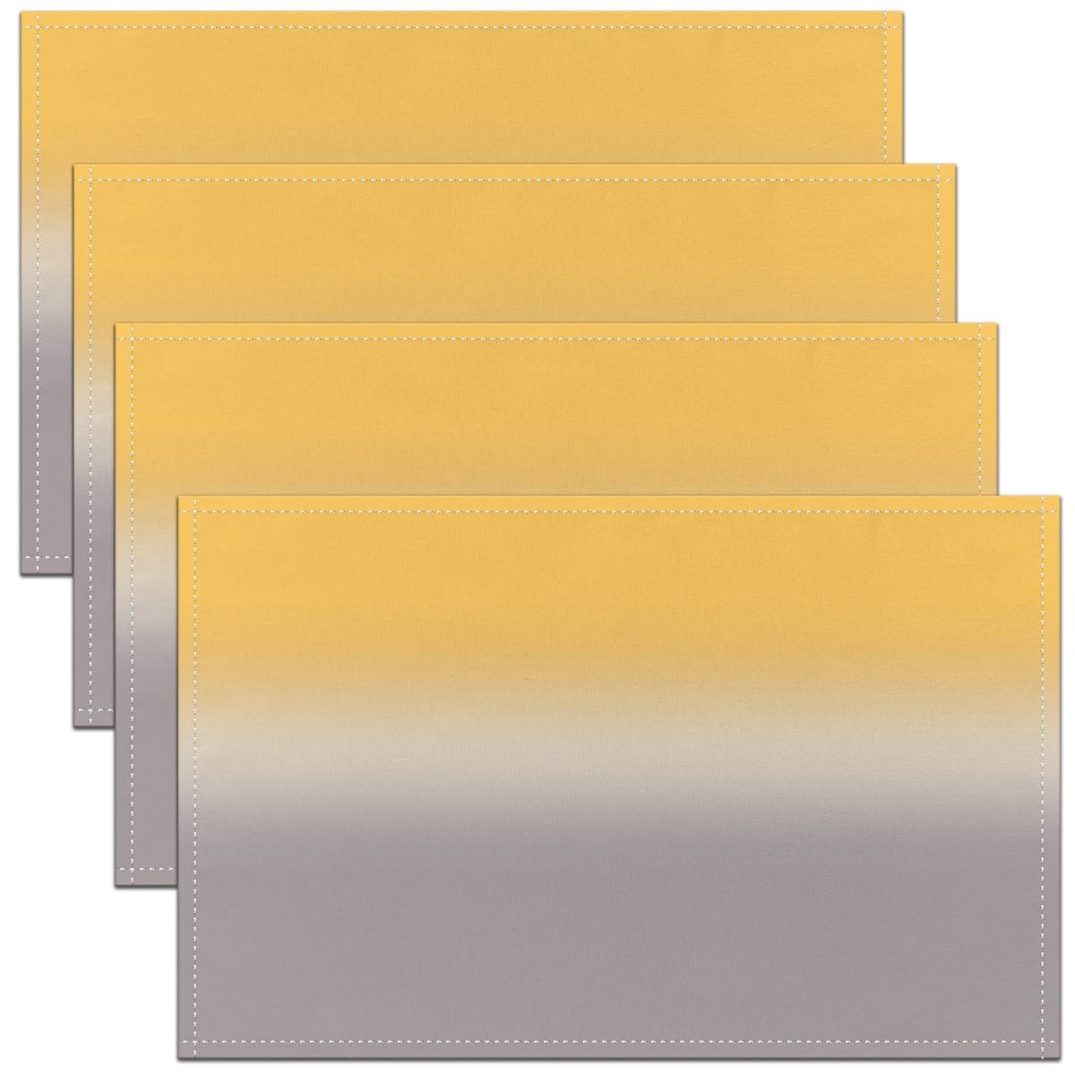 45x30cm Yellow Placemat Gradient Style Table Place Mats For Kids Women Men Ombre Grey Washable Fabric Table Mats