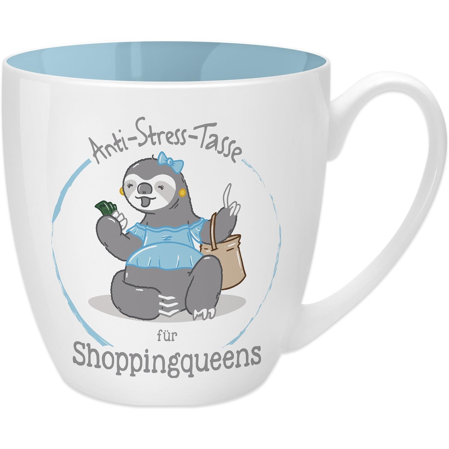 Sheepworld Gruss & Co 45521 Anti-Stress Mug for Shopping Queen 45 cl Gift New Bone China 9.5 cm Blue