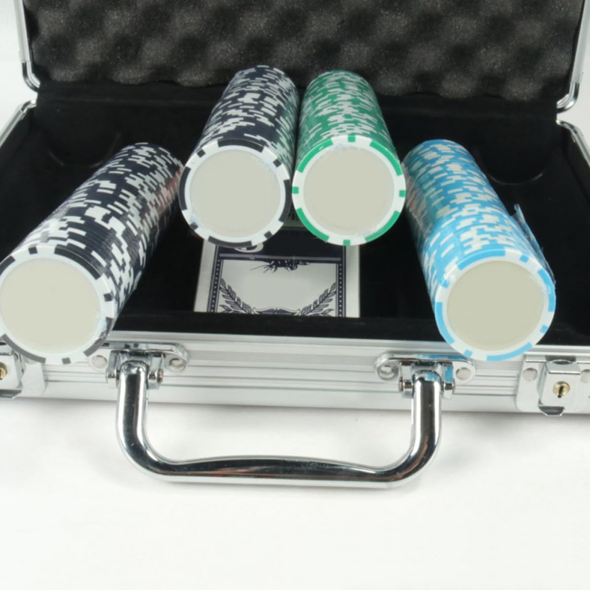 TOPBATHY Valigetta Portacarte da Poker in Alluminio, Robusta, Argento