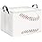 HKEC Rectangle Storage Basket with Handles,Collapsible Toys Bin,Books Box,Room Decor(Baseball)