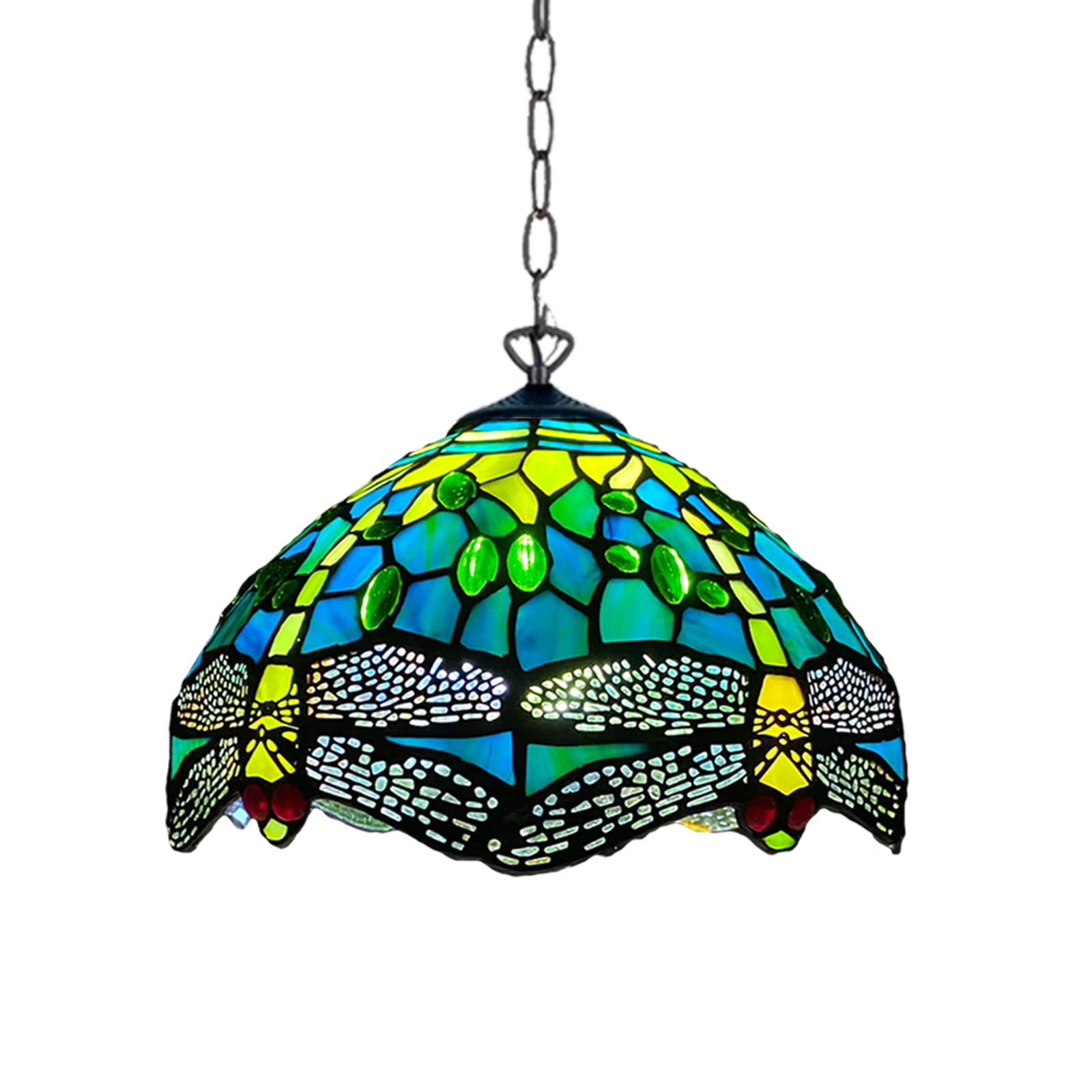 Auroh Multicolor Tiffany Pendant Lamps Handcrafted Stained Glass Lamp Shades Stunning Quality Antique Design Pendant Light For Living Room Bedroom Lounge Hallway (P-1015)