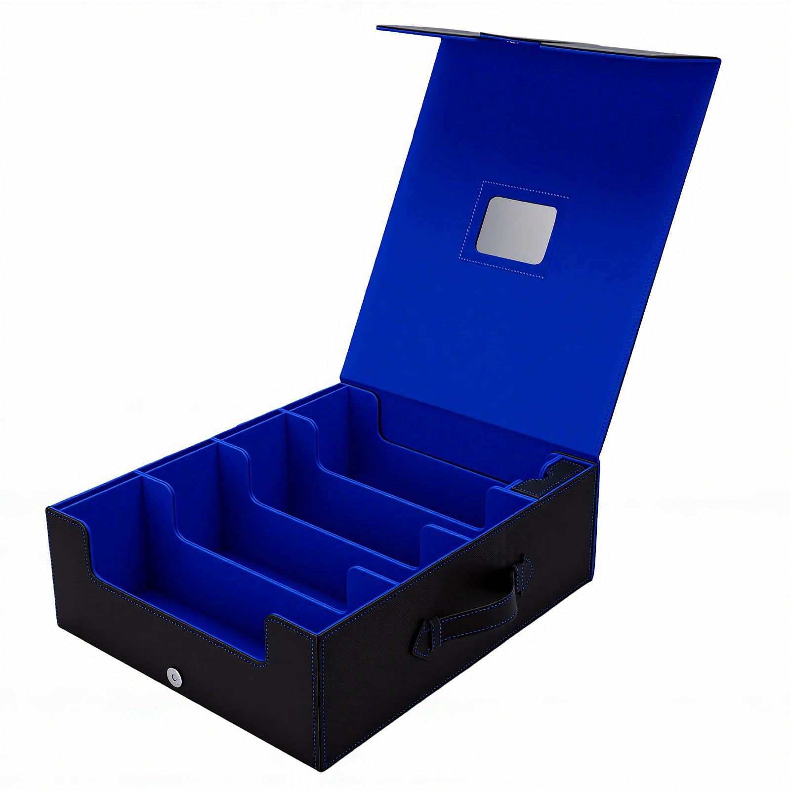 SUNGOOYUE Caja De cenamiento De Tarjetas Coleccionables, Capacidad De Cajas Soporte De Baraja De Cuero De Pu De 4 Filas Para La Colección De Tarjetas De Juego Commander Caja De cenamiento De