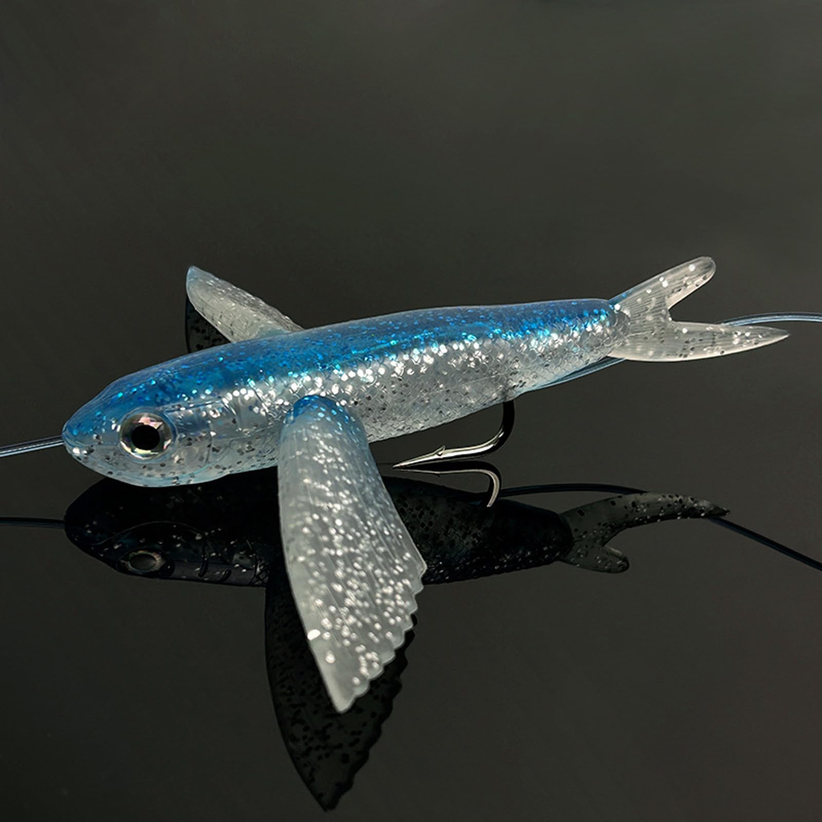3D realistische Fischaugen Angelköder mit großem eingebetteten Hakenraum, 360-Grad Automatikdrehung und realistischer Skala für Fisch Angelköder