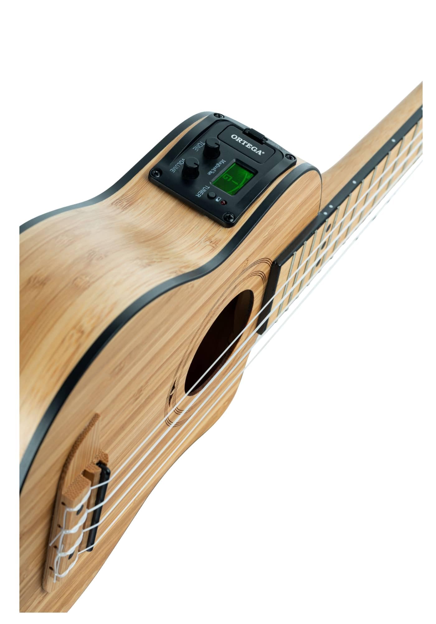 Ortega Guitars Ukulele Soprano Elettro-Acustico – Bamboo Series – Gig Bag Inclusa – Bamboo, Natural (RUNAB-SO)