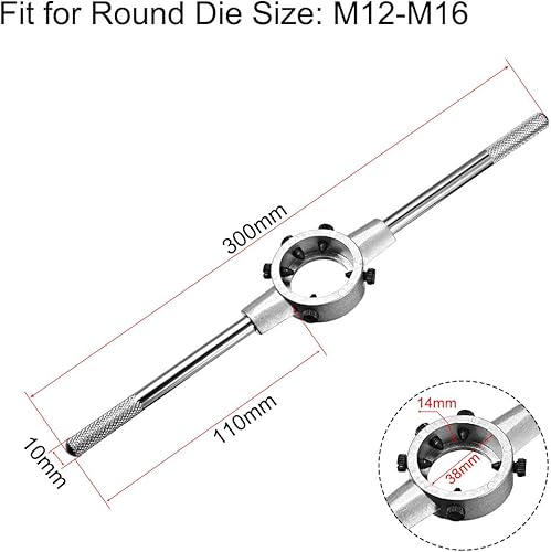 Miniatura 6 de uxcell Llave de mango redondo de 1.772 in, para troquel redondo métrico M18-M221.339 in-1.772 in, con mango moleteado