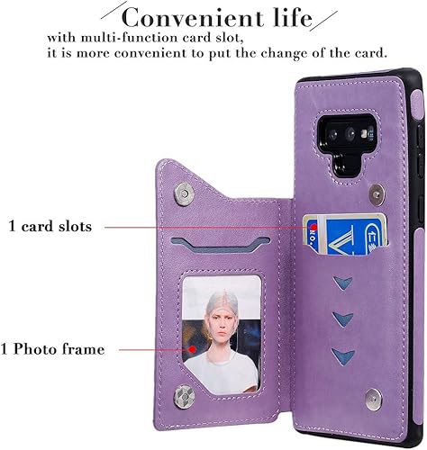 Miniatura 5 de MEUPZZK Funda tipo cartera para Samsung Galaxy Note 9 con tarjetero y diseño de mariposa en relieve, función atril, ranuras para tarjetas, a prueba