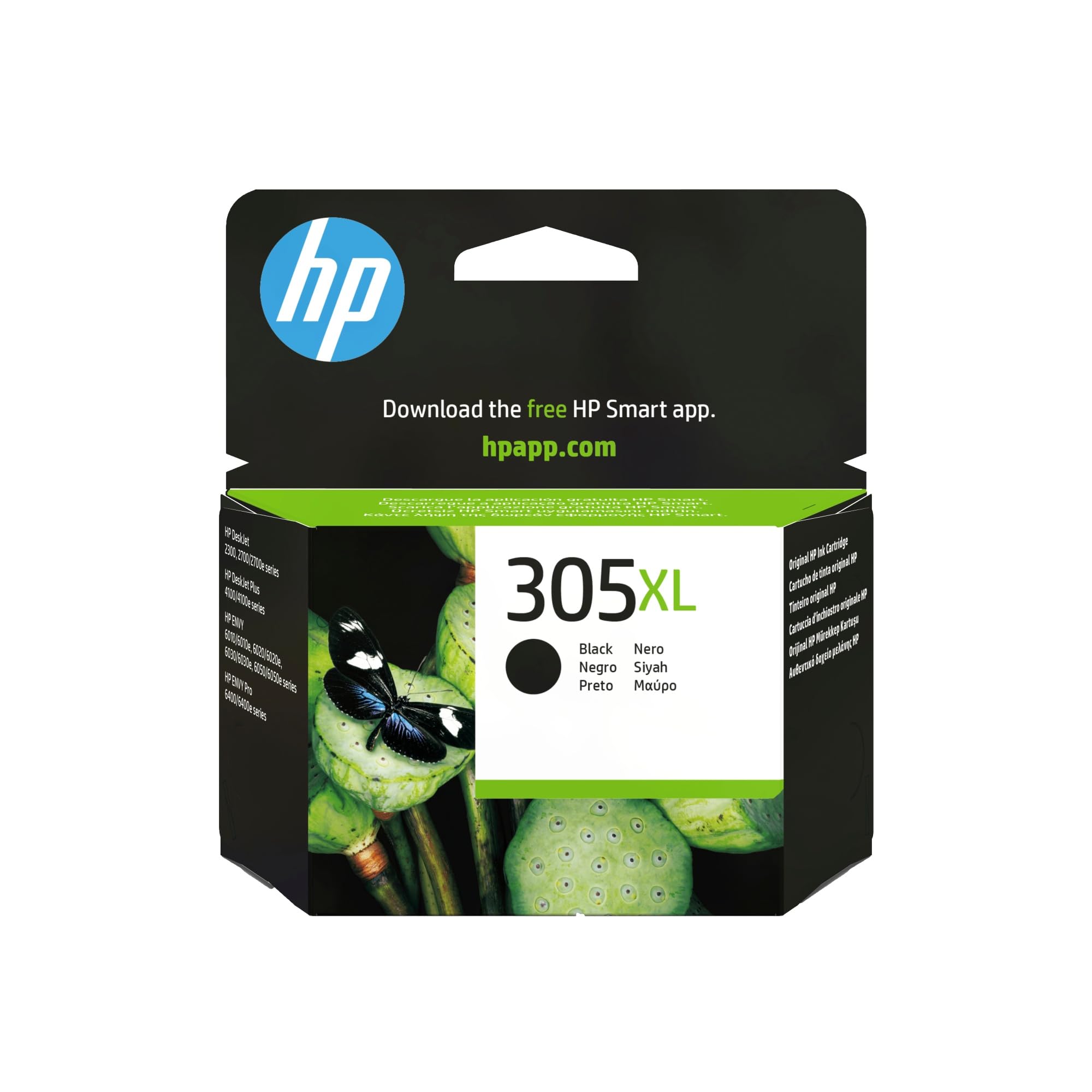 HP 305XL Black 3YM62AE Original 240 Page High Capacity Cartridge Compatible with DeskJet Series 2700, 4100 and Envy Series 6020, 6030, 6420 and 6430 Printers ECOLOGO