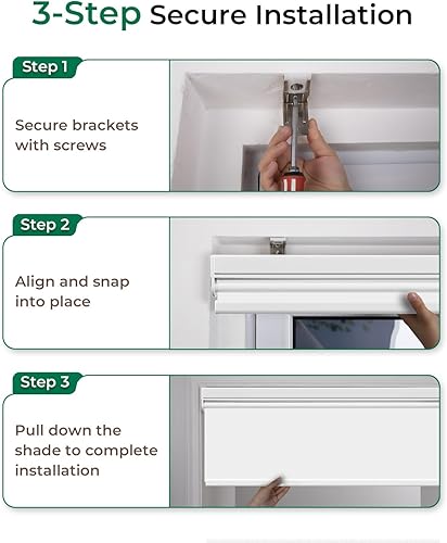 Miniatura 8 de Allesin Persianas enrollables motorizadas con control remoto para ventanas, persiana enrollable inteligente opaca a pilas (blanco 23 pulgadas de