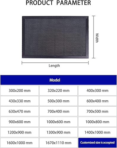 Miniatura 3 de TEN-HIGH Mesa de trabajo de nido de abeja de aluminio, para máquina grabadora láser de CO2, cortador de máquina de grabado CNC, 15.748 x 35.039 in