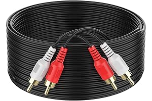 【24K Gold Plated + Copper Core】 10ft RCA Cable with Double Shielding...