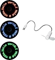 Vista 9 de PowerTRC Ventilador de mensajes programable LED con dibujo personalizado, alimentado por USB (LED azul)