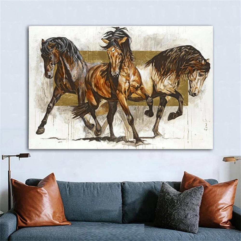 Diamond Painting „Pferd & Wasserfall“ – 5D DIY Bild Zum Kleben, 120x60 Cm, Vollstickerei