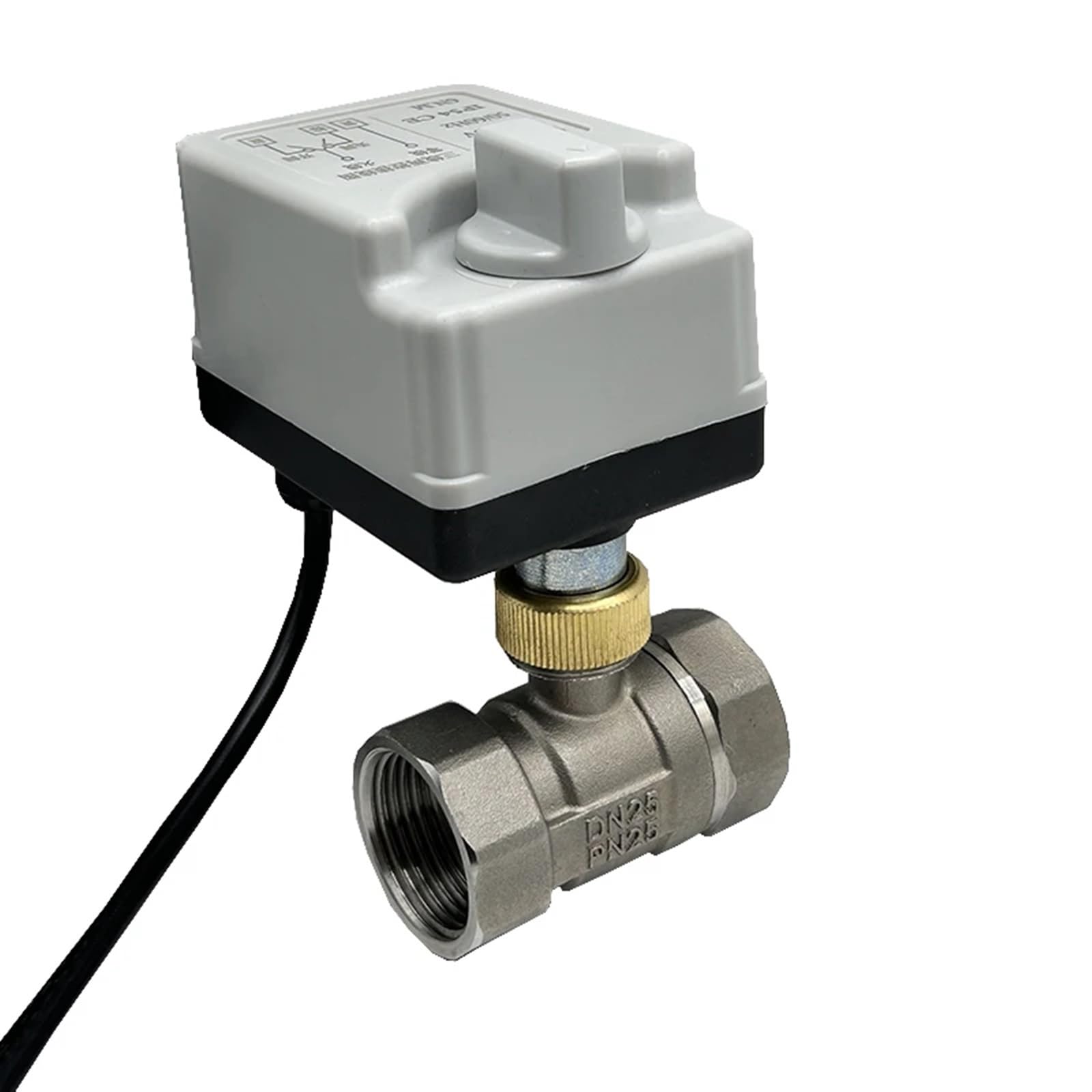 Válvula de Bola motorizada Acero Inoxidable DN15 DN20 DN25 DN40 con Interruptor Manual 220V 12V 3 Cables Control 2 Puntos eléctrico(12vdc,DN32)