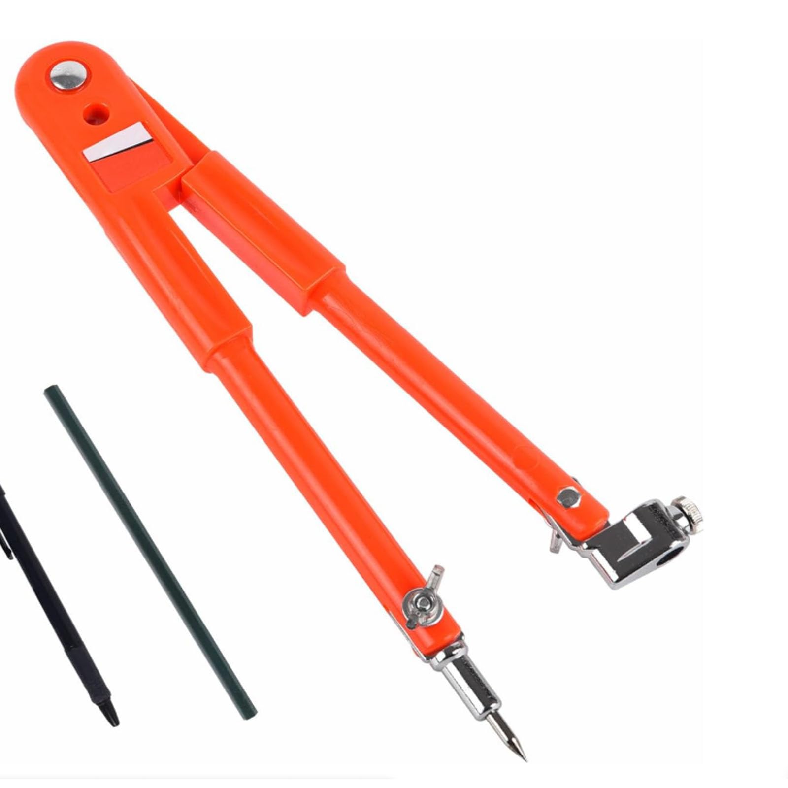 Zirkel, Zirkel mit Stifthalter, Zirkel Groß, Professioneller Tischlerzirkel, Einstellbar, Klarer Strich, für Holzbearbeitung, Geometriezeichnung (Orange)