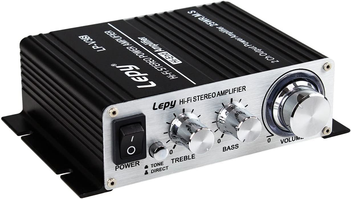 LP-V3S Lecteur numérique Alimentation de Voiture Hi-FI Amplificateur stéréo Haut-Parleur Entrée Audio 3.5 mm MP3 Moto Super Bass AMP 2X 25W RMS (Alimentation Non Incluse) -Noir