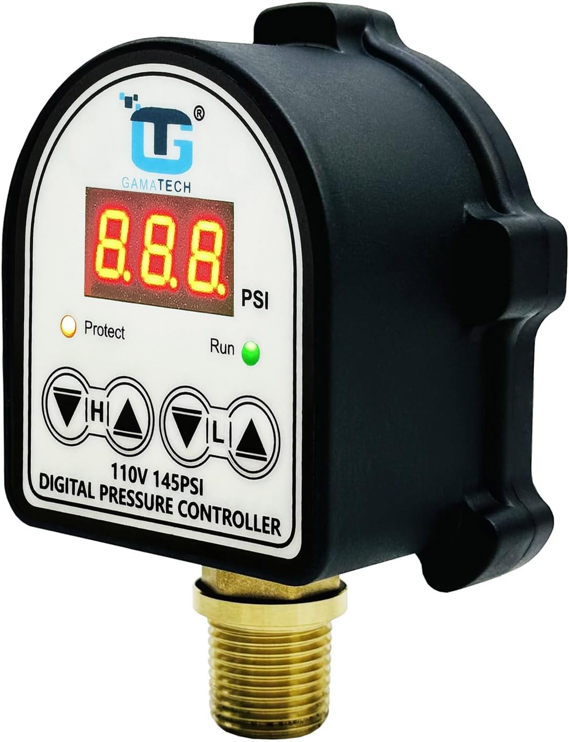 GamaTech 110V 145PSI Pressure Switch for Water Pump and Air Pump, Digital Adjustable Pressure Controller, 1/2" Male Npt