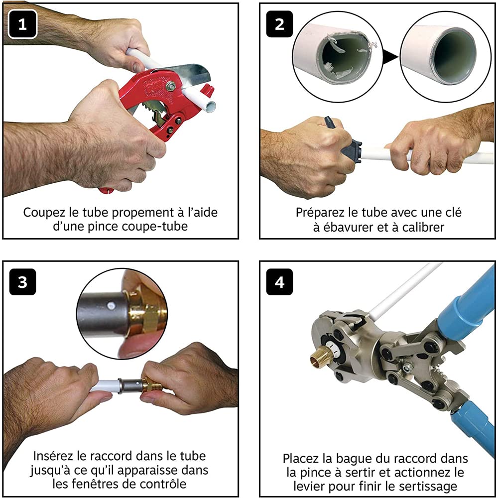 Raccord mâle en té multicouche à sertir 26/34 - Ø32-1” - 30341-32-26 - Fixoconnect - Ayor