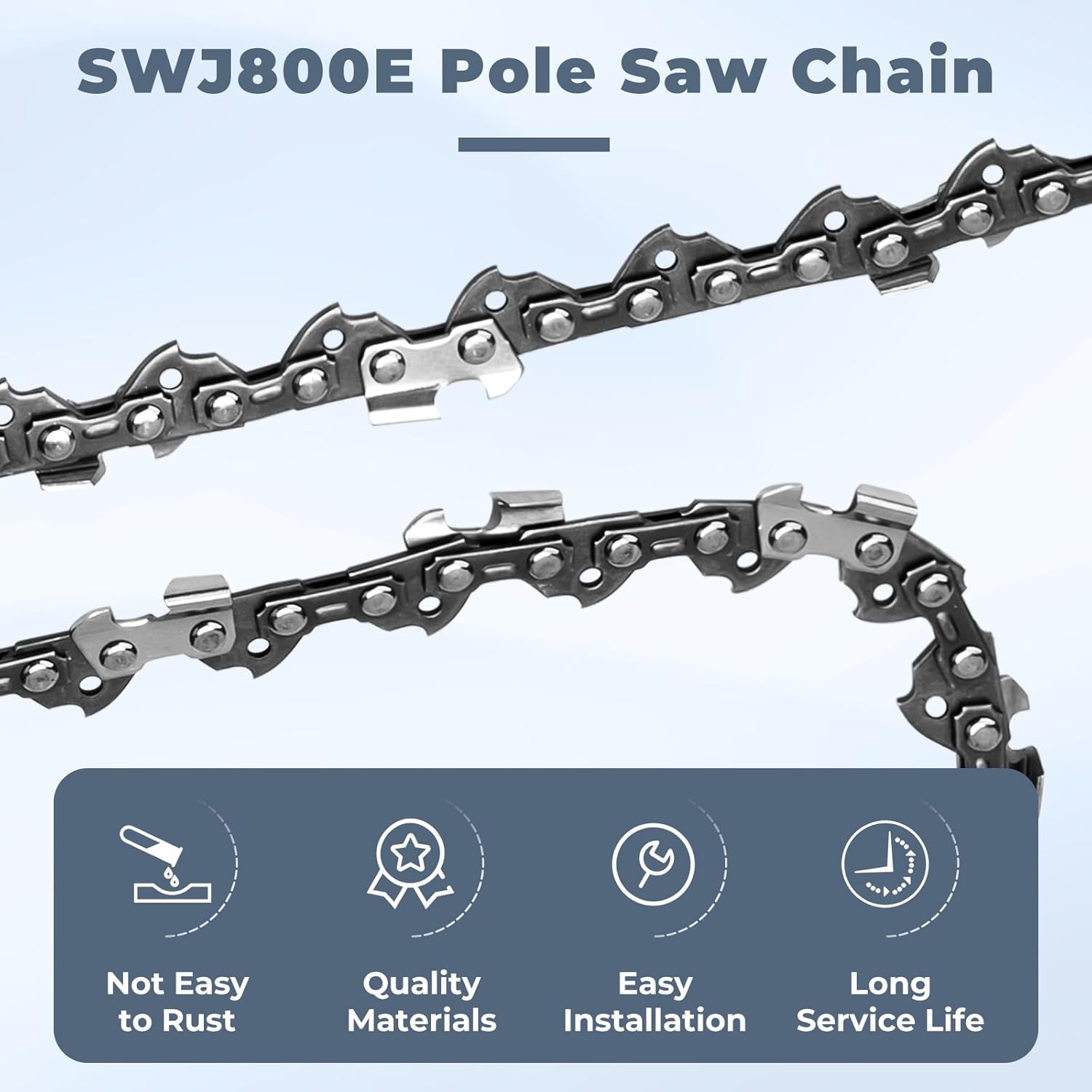 8 Inch Pole Saw Chain Replacement for Sun Joe Models SWJ800E,SWJ806E,SWJ802E,SWJ801E, 8" Chainsaw Chain,33 Drive Links 0.050" Gauge 3/8" LP Pitch (3 Pack)