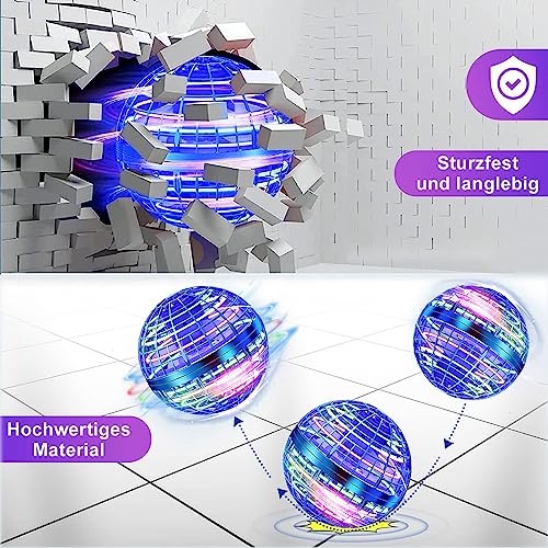 ASORT Hover Fliegender Ball, Magic Spinner Ball RGB Licht Hoverball Mini Drohne Für Kinder Spielzeug, Flying Orb Hoverball Nova Geschenke Für Jungen Mädchen Indoor Outdoor Pro (Blau)
