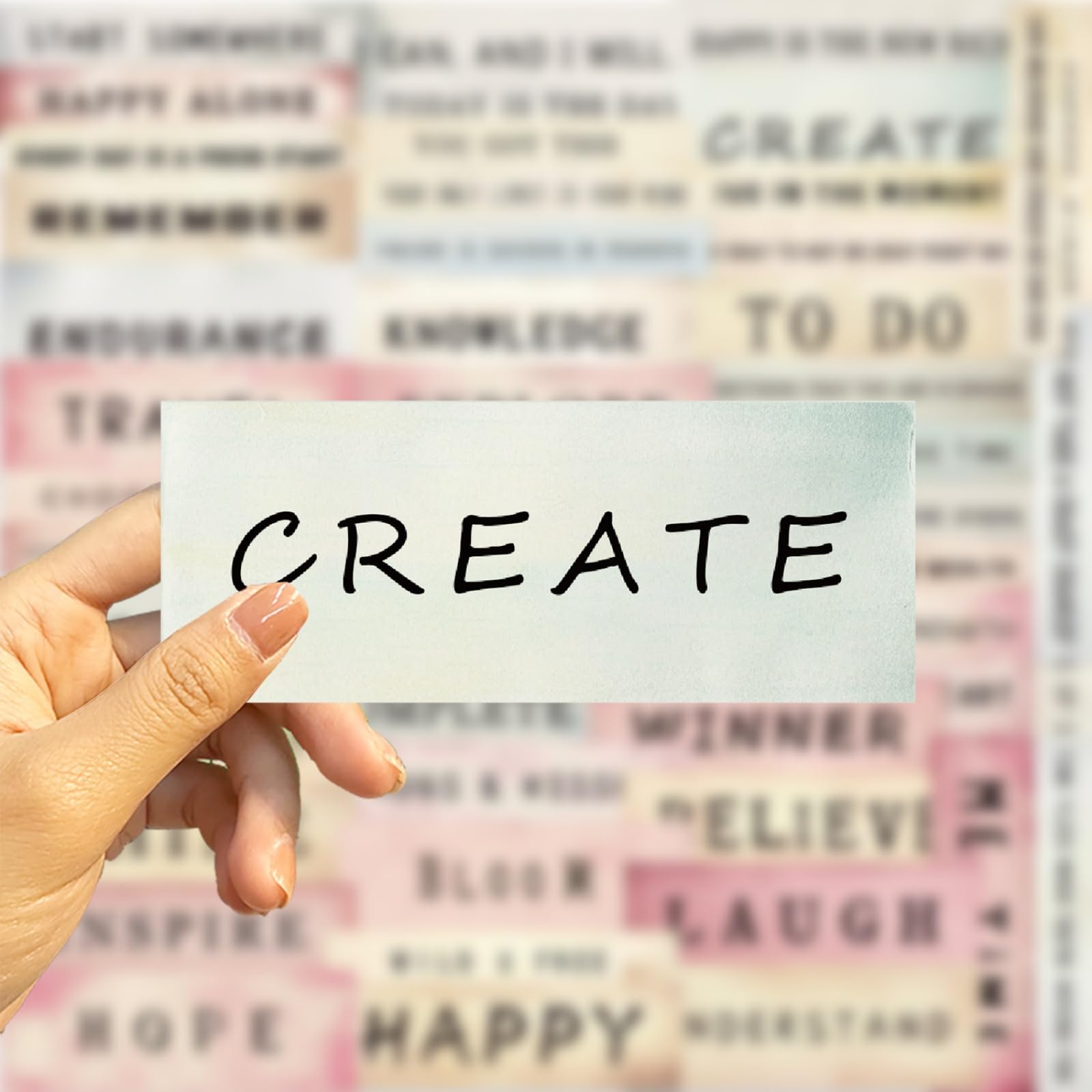 50 adesivi motivazionali con parole in stile boho, forniture per diario spazzatura motivazionale | Adesivi impermeabili per scrapbooking, progetti fai da te e biglietti