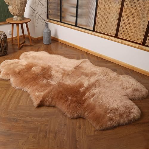 Vista 128 de Alfombra de piel de oveja auténtica de alta calidad, piel de oveja australiana, esponjosa, de lujo, natural, de piel de cordero esponjosa, funda
