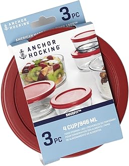 Anchor Hocking 11763L20 Replacement Lid, 4 Cup, Red