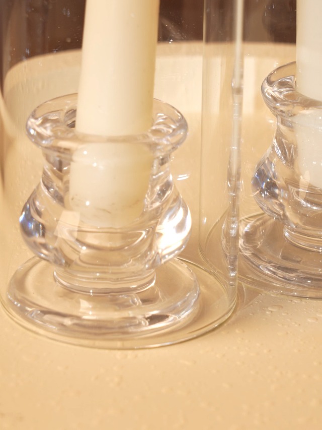 Bougeoirs En Verre Lot De 10 - Hauteur 30 Cm - Avec Couvercle Résistant Au Vent - Décoration Cheminée Ou Table