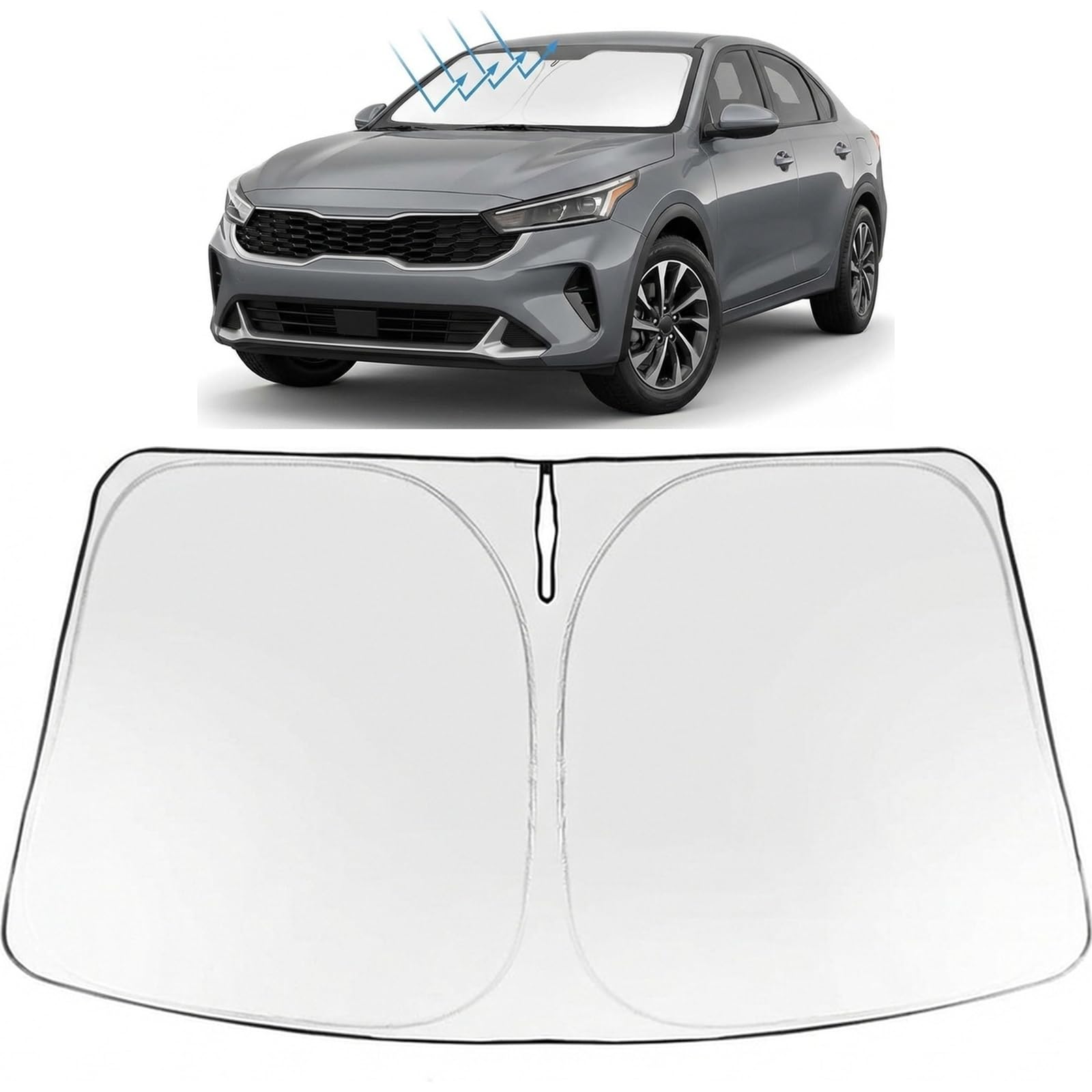 Proadsy Custom Fit 2025-2026 Kia K4 Windshield Sun Shade, Blocks Heat
