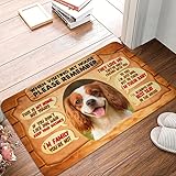 Cavalier King Charles Spaniel Doormat Welcome When Visiting My House Rugs Entryway Anti-Slip, Washable Entrance Way Carpet Funny Indoor Outdoor Door Mat Gifts for Kitchen Home Decor 20 * 32in