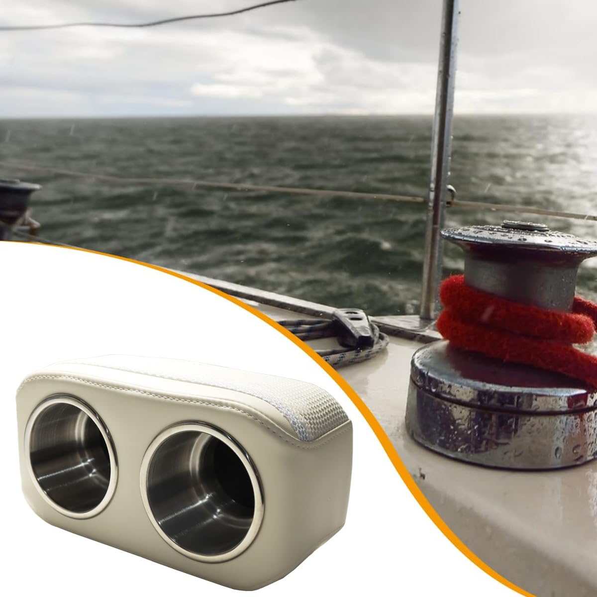 Getränkehalter Aus Edelstahl, Weiß, Doppelter Tragbarer Ponton-Getränkehalter Für Pontons, Fischerboote, Yachten Und Wohnmobile