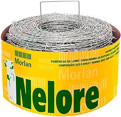 Arame Farpado Galvanizado Rolo Com 100m Nelore 1Kg Grampo