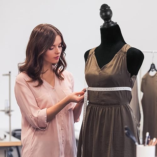 Miniatura 6 de Maniquí femenino, forma de vestido ajustable de altura de 50 a 63 pulgadas, maniquí de torso con trípode de madera para coser ropa, exhibición de
