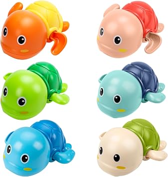 6 Pack Swimming Turtle Baby Bath Toys Wind Up Bathtub Toys