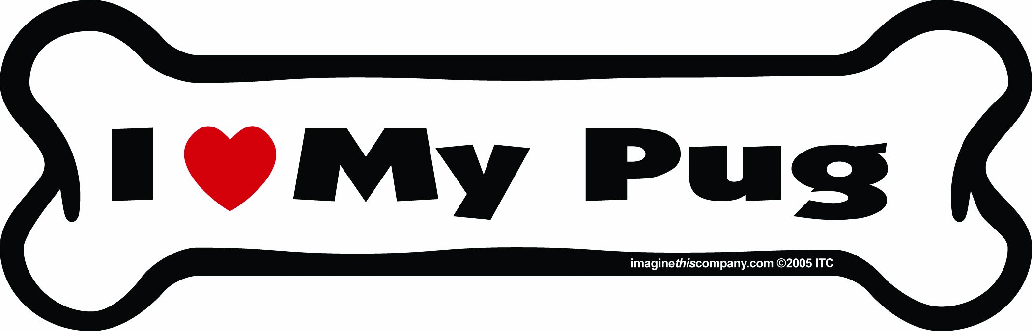 Imagine This Company I Love My Breed Bone Shaped Pet Magnet Removable Magnets for Cars Fridges Lockers More