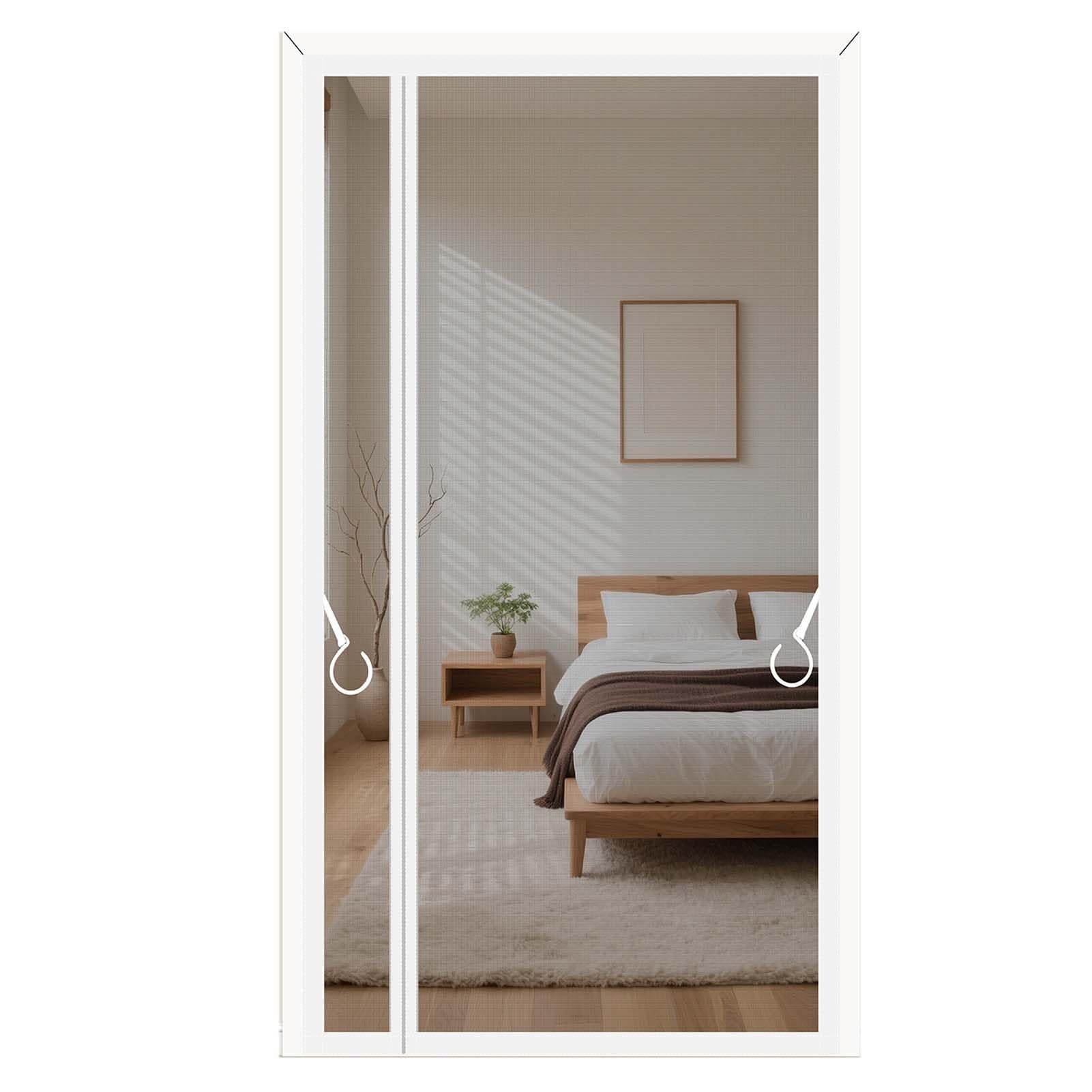 Fly Screen Door Curtain with Magnetic Closure, Effective Insect Protection for Balcony Door & Home Access, Pet-Friendly, Easy to Assemble, Breathable & Flexible (W 150 x 210 cm)