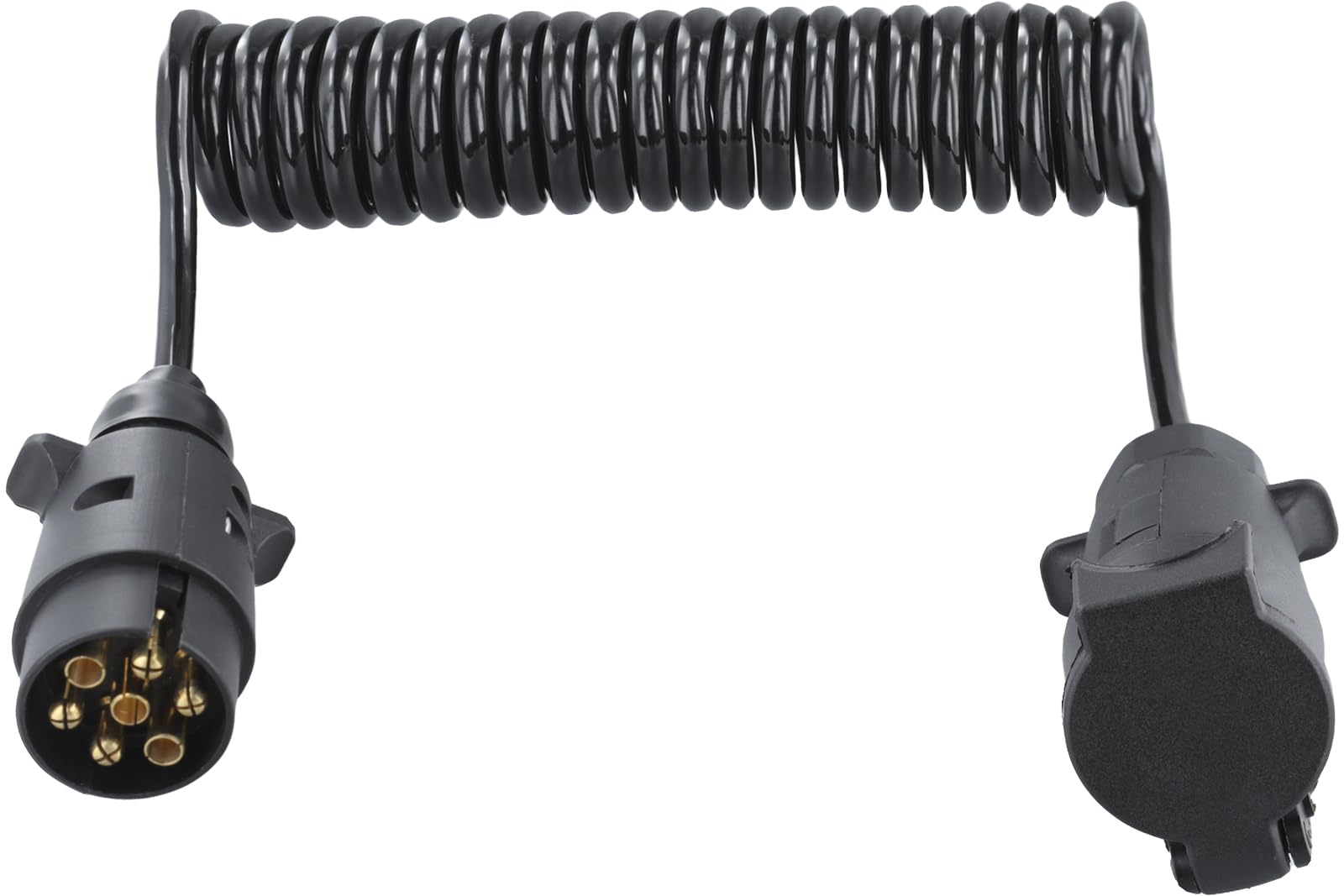 MINSHUXI Anhänger 7 Polig Verlängerung Kabel Spiralkabel 3.0M Anhängerkabel AdapterSpiralkabel Auto Anhänger Wohnwagen Wohnmobil für Wohnwagen Wohnmobil PKW Anhänger Zubehö