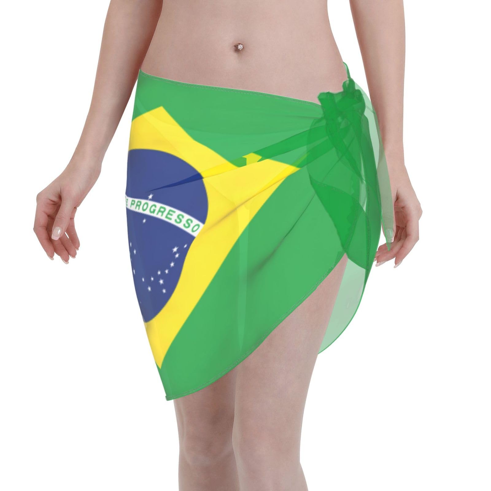 Peiyeety Unisex As Pic Brazil Women Short Sarongs Beach Wrap For Brazilians Swimsuit Short Skirt Chiffon Scarf Black