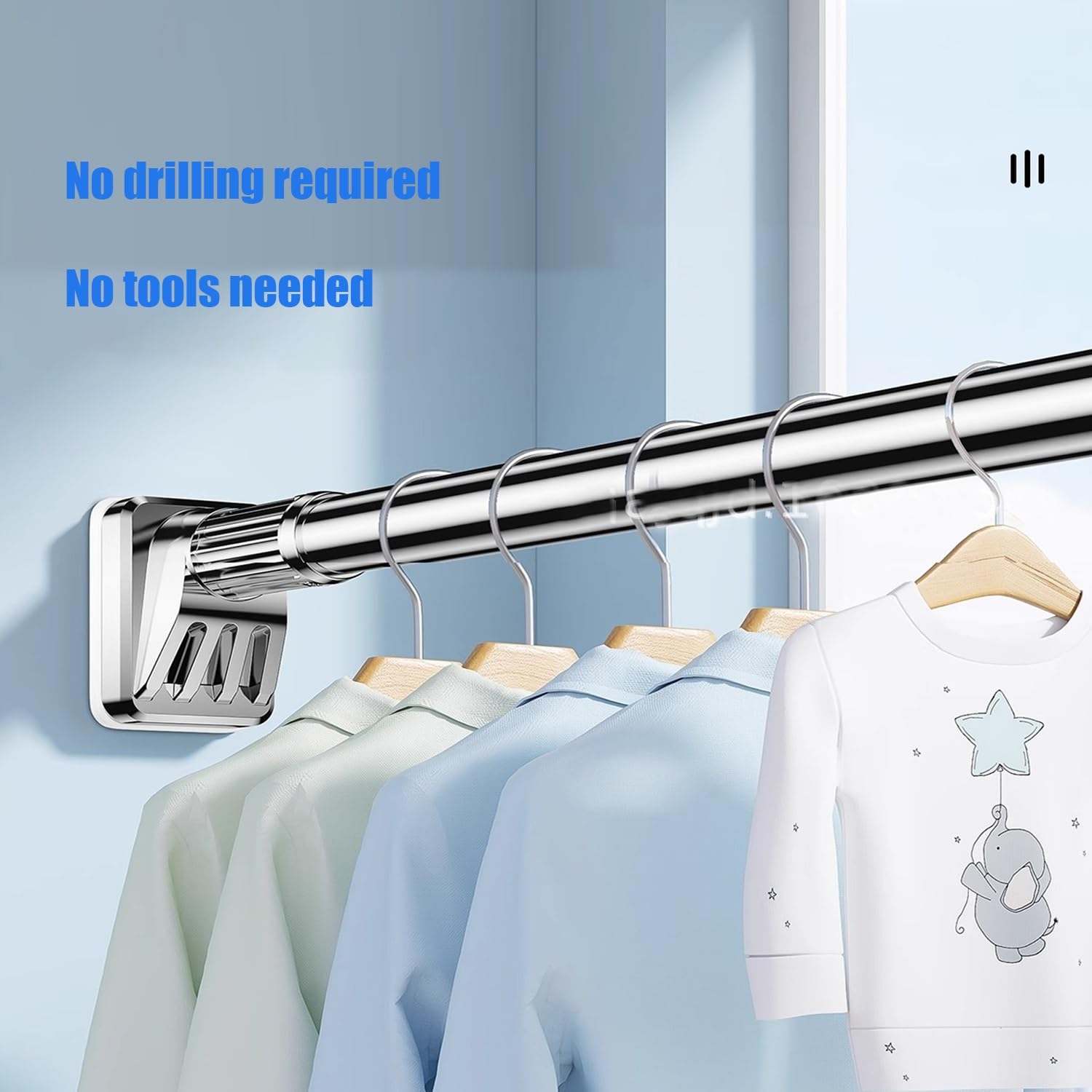 Barra Cortina Extensible Sin Taladrar 2 3 4 5 Metros Barra De Cortina De Ducha, Antideslizante Barra Telescópica Para Sujetar,Ø 32mm Acero Inoxidable Para Baño Armario Balcón(Negro,310-400CM)