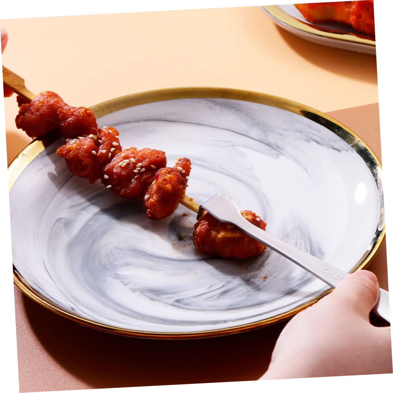 Alipis 5pcs Stainless Steel Meat Fork Grilling Grill Camping Meat Forks Large Barbecue Camping Cooking Utensils Outdoor Serving Carving Barbecue Utensils Stainless Steel