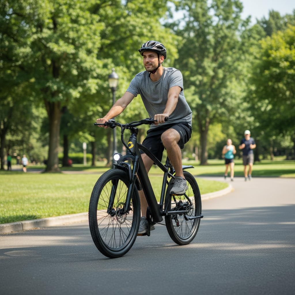 Eleglide E-Bike 26" mit 21-Gang Schaltung 250W Motor 13Ah Akku Höchstgeschwindigkeit 25km/h Hochkohlenstoffstahlrahmen LCD Display City Elektrofahrrad, E-Bike für Erwachsene
