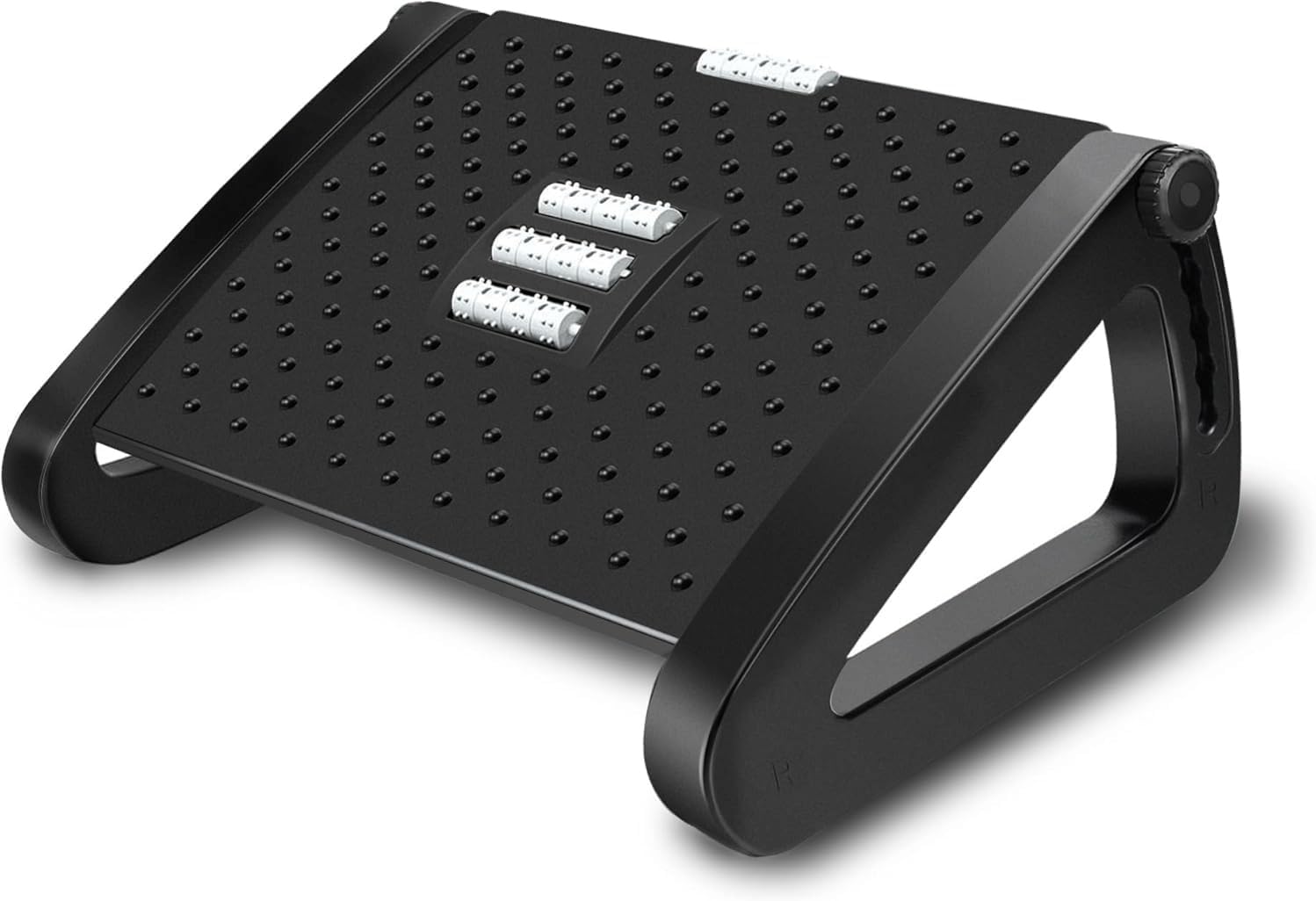 Reposapiés Ergonómico para Debajo del Escritorio, Regulable En Altura, con Función De Masaje con Rodillos para Favorecer La Circulación | Apto para El Hogar Y La Oficina(2PCS)